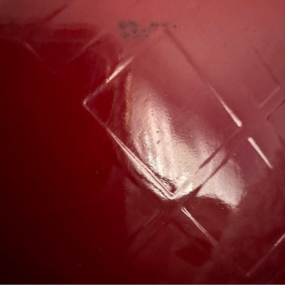 BURBERRY Nova Check Patent Leather Bi-fold Long Wallet Red - Picture 16 of 16